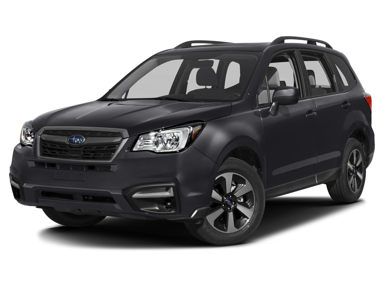 2018 Subaru Forester Premium in Dark Gray Metallic — front three-quarter view