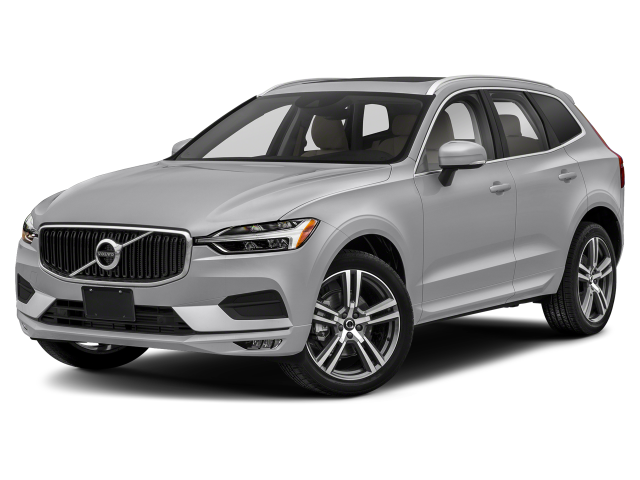 2021 Volvo XC60 Momentum in Bright Silver Metallic — front three-quarter view