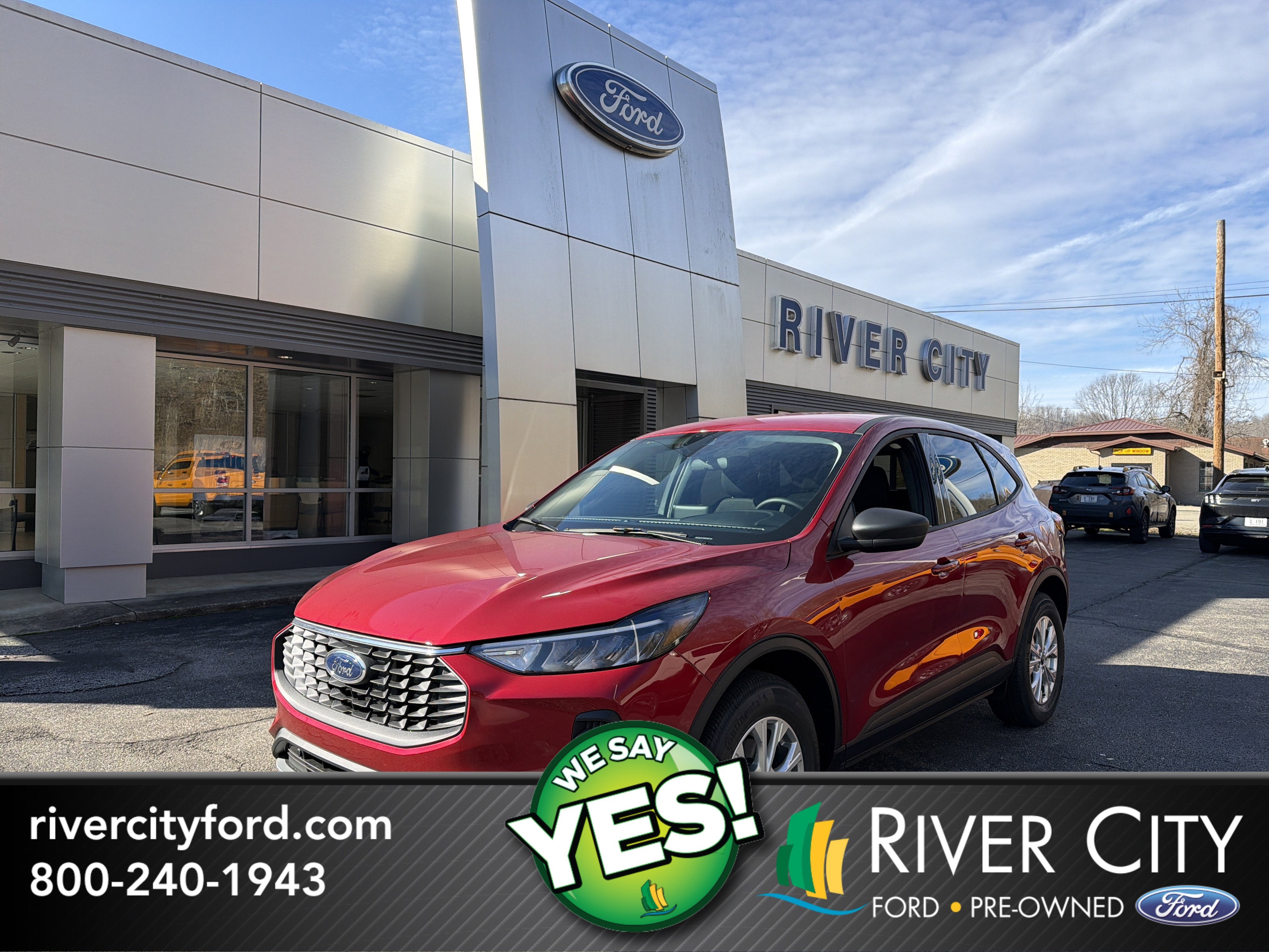 2026 Ford Escape Active in Rapid Red Metallic Tinted Clearcoat — front three-quarter view