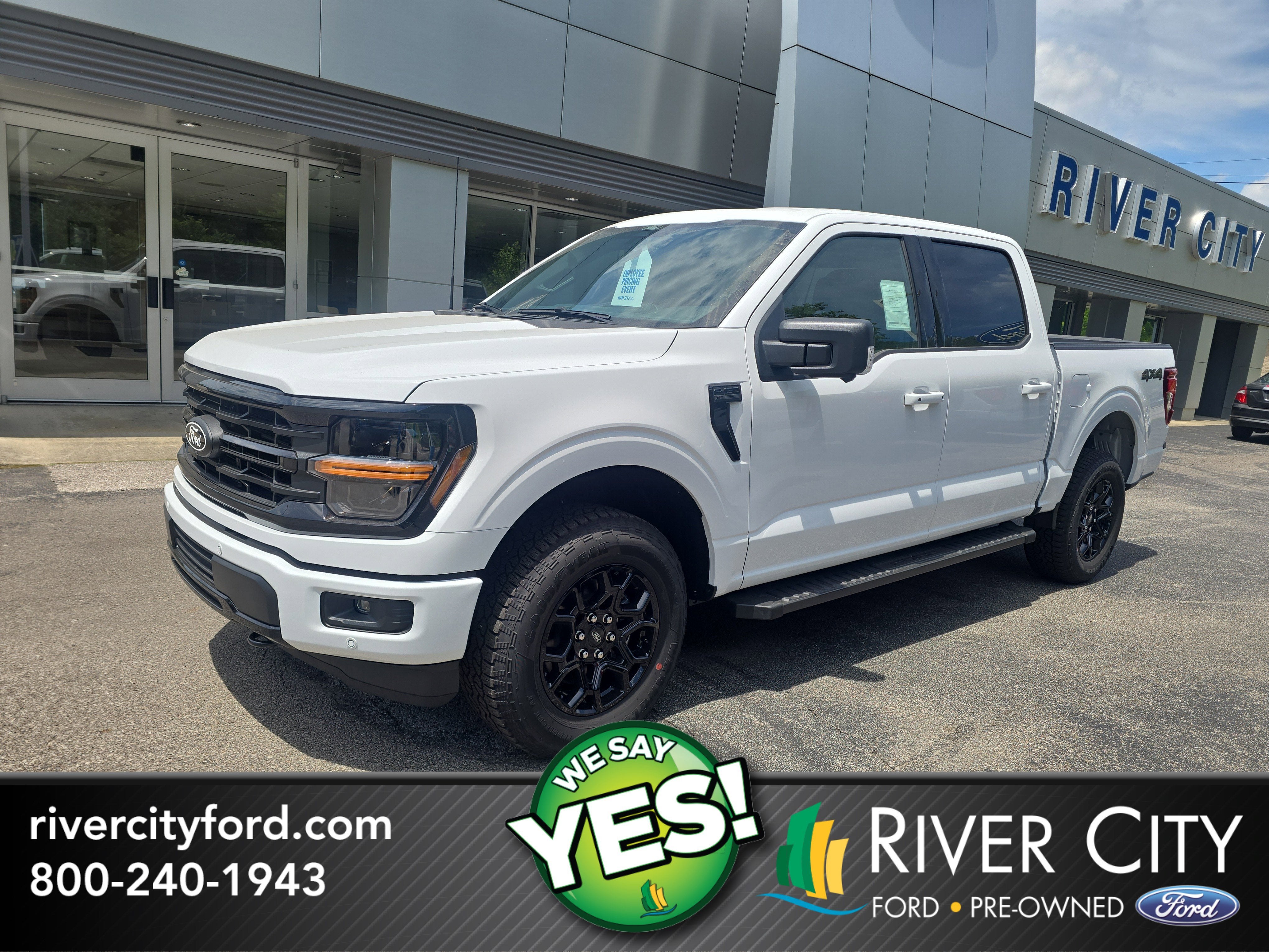 2026 Ford F-150 XLT in Oxford White — front three-quarter view
