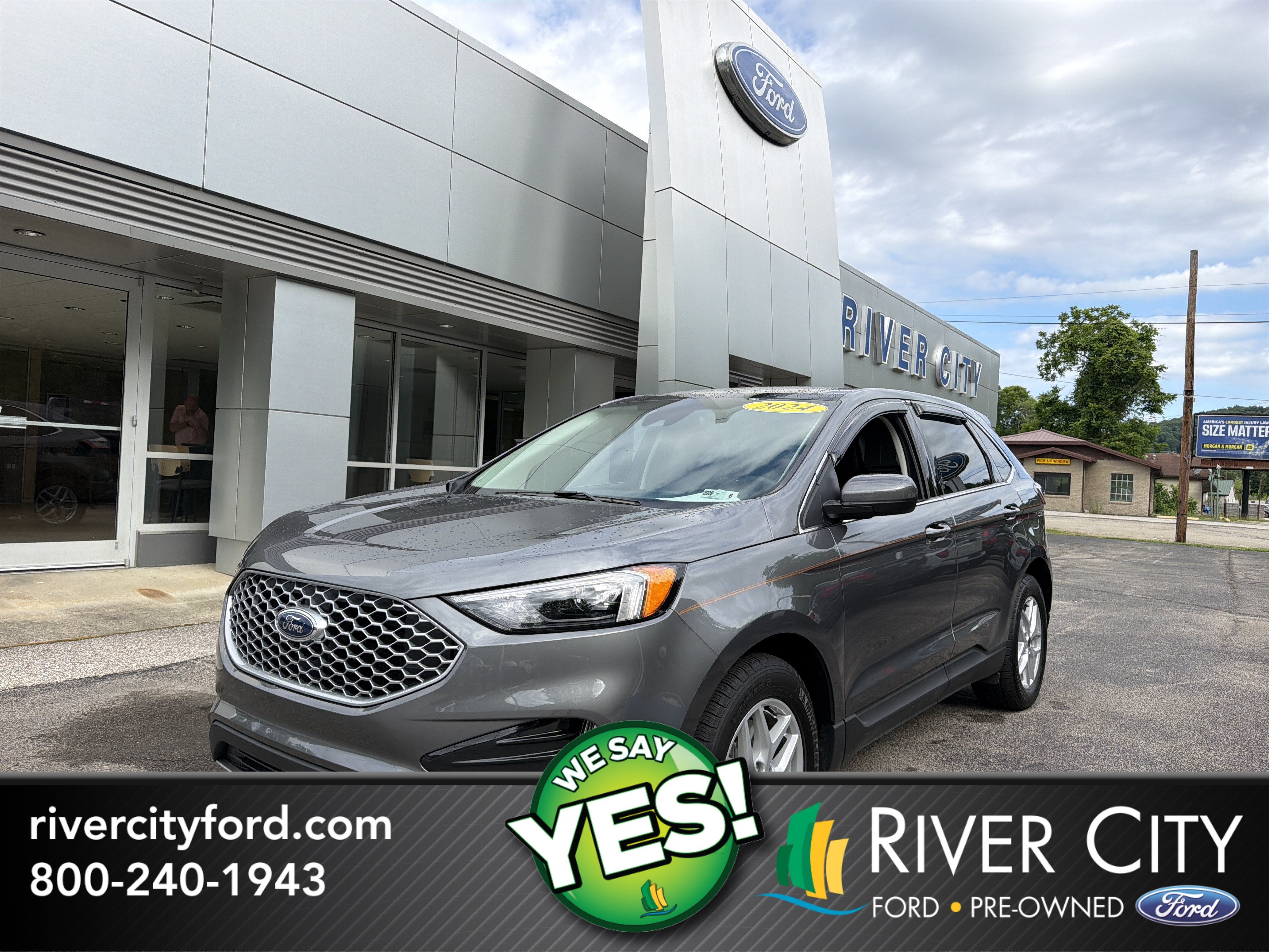 2024 Ford Edge SEL AWD in Carbonized Gray Metallic — front three-quarter view