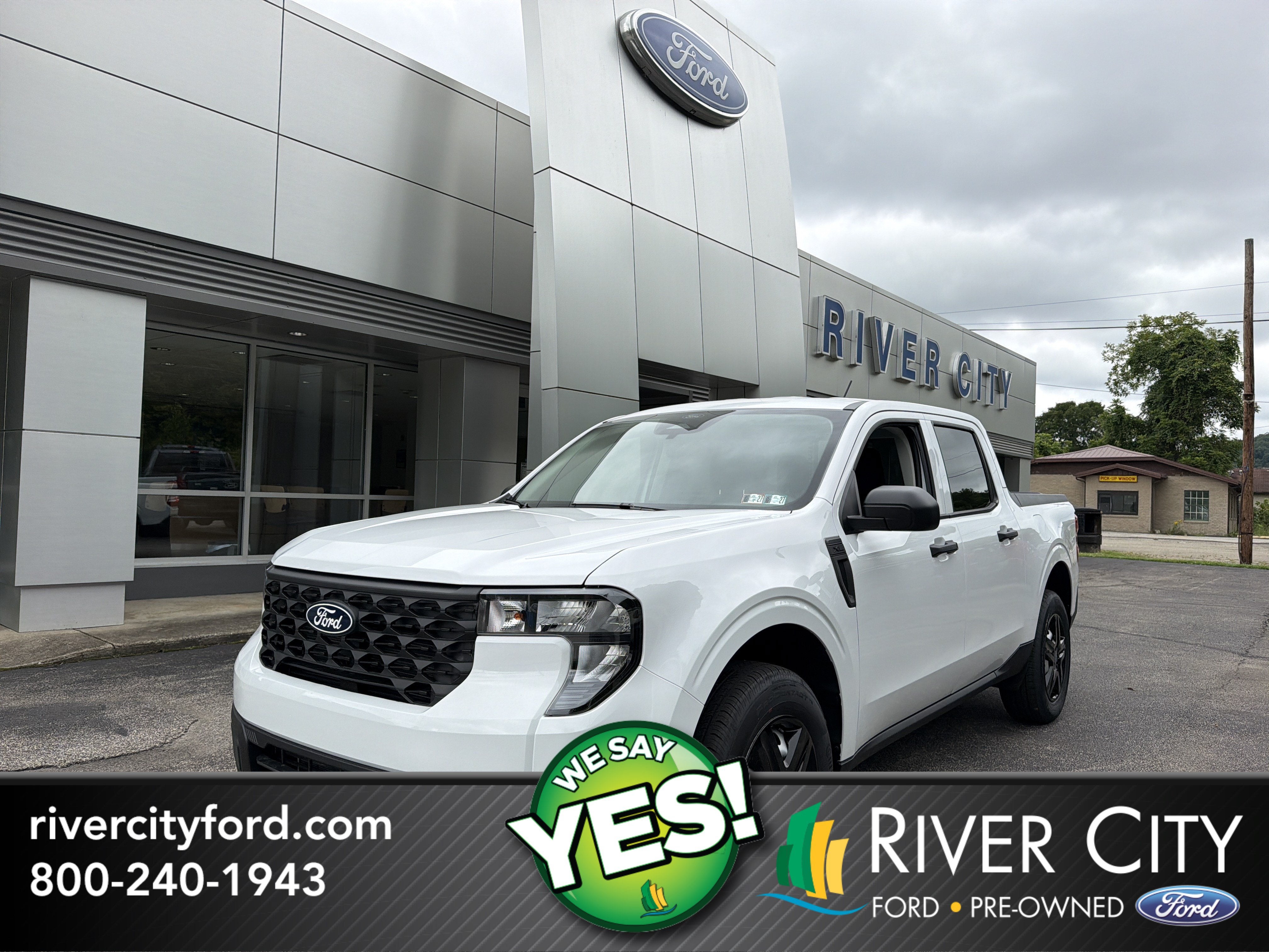 2026 Ford Maverick XL in Oxford White — front three-quarter view